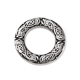 304 из нержавеющей стали связывание кольцо, полированный, круглое кольцо с рисунком дракона