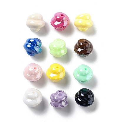 Opaque Acrylic Beads, Irregular Round
