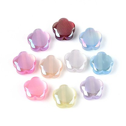 УФ-покрытие смоляные шарики, имитации кошачьего глаза , радужный, цветок