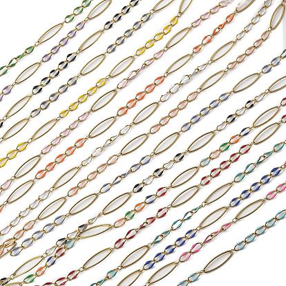 304 цепи эмалированные из нержавеющей стали, пайки, с катушкой, ионное покрытие (ip), реальный 18 k позолоченный