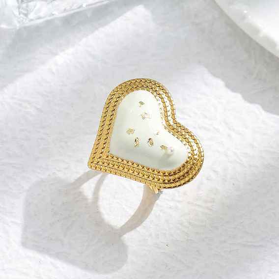 304 регулируемые манжеты из нержавеющей стали для женщин, с эмалью, сердце