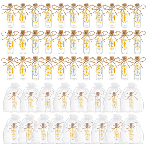 Ювелирные изделия, включают 50шт. стеклянные пробковые бутылки с украшением, 50 подвески из сплава шт., 2 пучки джутового шнура, 50шт. мешочки из органзы, 2 листы пластиковых наклеек