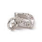Brass Micro Pave Cubic Zirconia Charms, with Jump Rings, Lip Charm