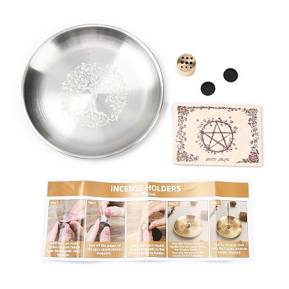 201 Подставки для благовоний из нержавеющей стали, с магнитными листами, плоско-круглые