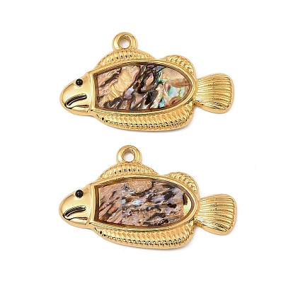 Подвески из натурального моллюска пауа, с 304 установками из нержавеющей стали, без свинца и без кадмия, ионное покрытие (ip)