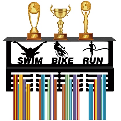 Модная железная вешалка для медалей, настенная стойка для дисплея, 4-линия, с винтами, чёрные