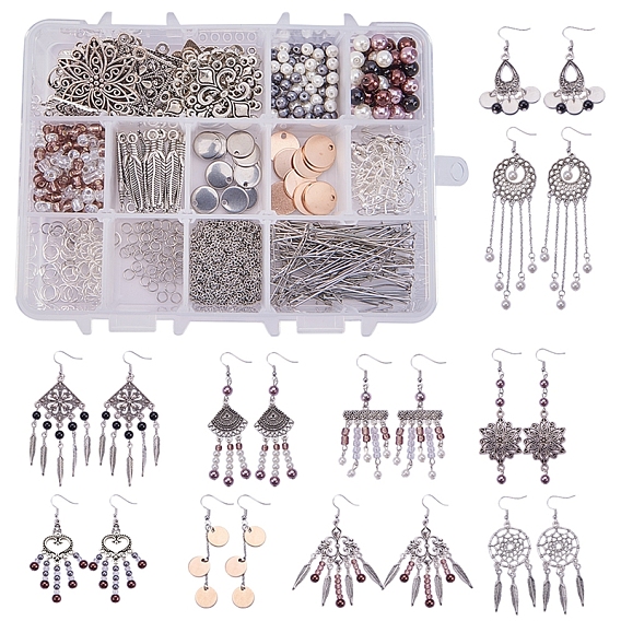 DIY Ohrringe machen, mit Glasperlen, Legierungsfunde und Eisenohrhaken