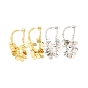 Brass Teardrop Charms Hoop Earrings, Cluster Long Drop Earrings for Women