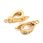 Brass Pave Clear Glass Twister Clasps, for Jewelry Making