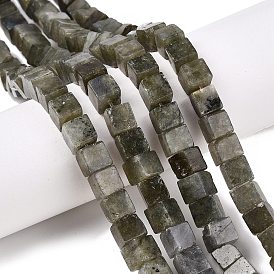 Natural Labradorite Beads Strands, Cube