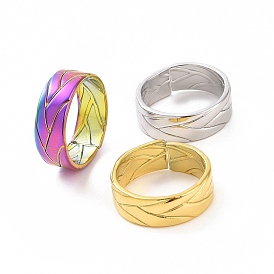 304 рифленое манжетное кольцо из нержавеющей стали для женщин