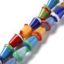 Handmade Lampwork Beads, Bumpy, Reflective Cone