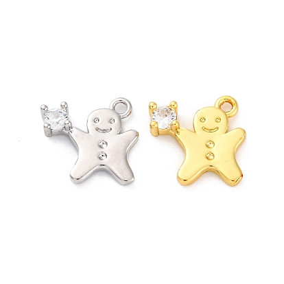 Покрытие стойки латунь с подвесками из фианита, долговечный, без свинца и без кадмия, очаровательные пряничные человечки