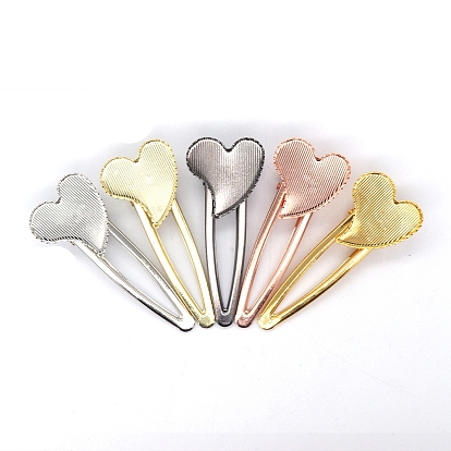 Железная аллигатора заколки фурнитура, для эмали, сердце