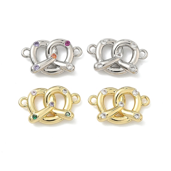 Подвески-браслеты в форме бисквита из латуни с микропаве из кубических цирконий, без кадмия и без свинца, долговечный, стойки покрытие