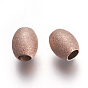 Ion Plating(IP) 304 Stainless Steel Beads, Textured Beads, Oval