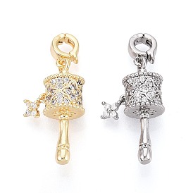 Латунные микро проложить кубического циркония подвески, амулеты в виде молитвенного колеса