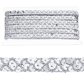 13м полиэстер пайетки эластичные бусины, блестки бисер, Аксессуары для орнаментов, 2 рядов рулет с пайеткой, плоско-круглые