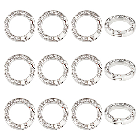 12кольцо пружинного затвора из сплава шт. со стразами, Кольца