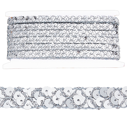 13м полиэстер пайетки эластичные бусины, блестки бисер, Аксессуары для орнаментов, 2 рядов рулет с пайеткой, плоско-круглые