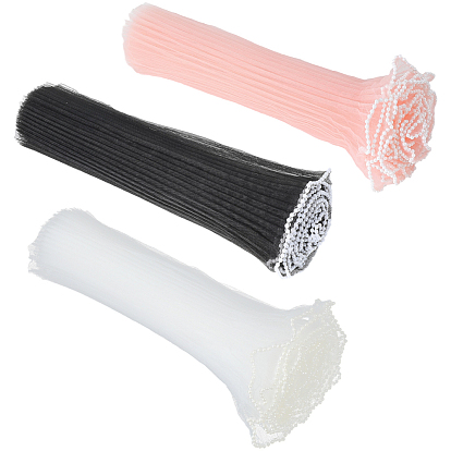 3 сумки 3 цветная органза для упаковки цветов, букетов, бумаги, с кромкой из абс-пластика, имитирующей перламутр, на день Святого Валентина, свадьба, украшение на день рождения