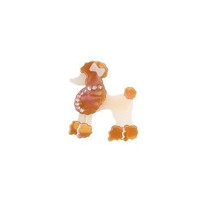 Cute Poodle Cellulose Acetate Alligator Hair Clips, with Rhinestone, Hair Accessories for Girls
