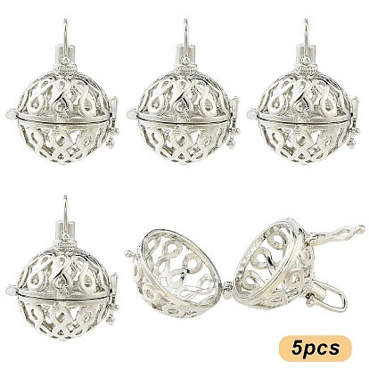 5шт. стойка с покрытием латунная клетка подвески, для ожерелья, полые круглые с бесконечностью