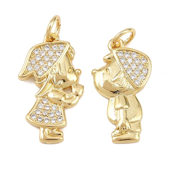 Латуни циркония кубической подвески, с целью перехода в кольце, шармы в форме человека , реальный 18 k позолоченный, без свинца и без кадмия, долговечный, стойки покрытие