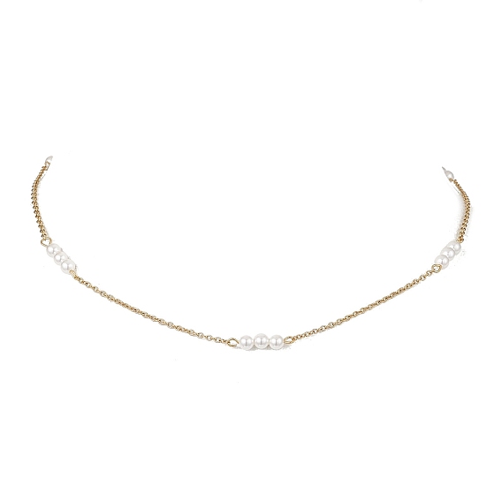 4.5Мм круглые белые жемчужины-ракушки и 304 ожерелья из нержавеющей стали для женщин