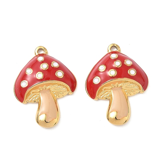 304 нержавеющей стальной эмали подвески, грибные прелести, реальный 18 k позолоченный