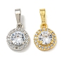 Латунные микро проложить кубического циркония подвески, без кадмия и без свинца, плоско-круглые