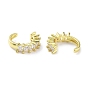 Brass Micro Pave Cubic Zirconia Cuff Earrings, Non Piercing Earrings