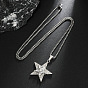 Collares con colgante de estrella de aleación, cristal y diamantes de imitación para hombre
