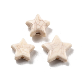 Хрустящие непрозрачные акриловые бусины, имитация бирюзовый, звезда