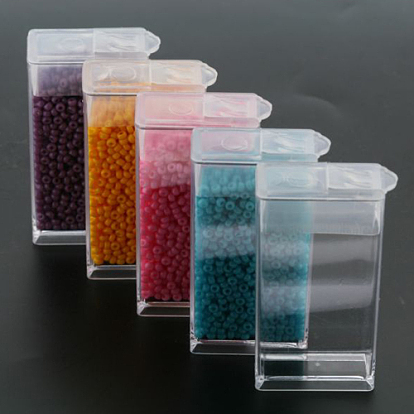 Plastic Bead Containers, Flip Top Bead Storage, For Seed Beads Storage Box, Rectangle
