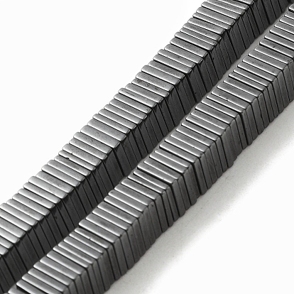 Electroplate Non-magnetic Synthetic Hematite Beads Strands, Square Heishi Beads