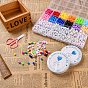 DIY Jewelry Finding Kit, Including Round & Flat Round Plastic & Acrylic Letter Beads, Elastic Stretch Thread and Stainless Steel Scissors