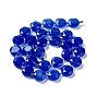 Natural Agate Beads Strands, with Seed Beads, Faceted Hexagonal Cut, Flat Round, Dyed & Heated