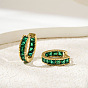 Brass Micro Pave Cubic Zirconia Hoop Earrings for Women