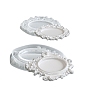 2Pcs 2 Styles Vintage Relief Pattern Oval Photo Frame Silicone Molds