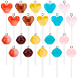 20Pcs 2 Style Resin Pendants, with Platinum Plated Iron Loops, Imitation Food, Lollipop
