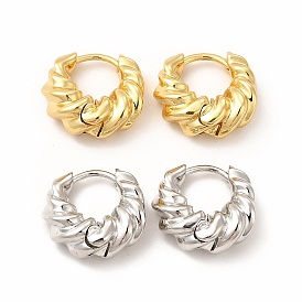 Twist Ring Rack Plating Brass Hoop Earring for Women, Long-Lasting Plated, Lead Free & Cadmium Free