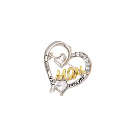 Mother's Day Commemorative Brooch, Heart-shaped Mom Double Love Pin