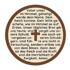 Pendentifs en acier inoxydable, plat rond avec croix et mot de prière du Seigneur