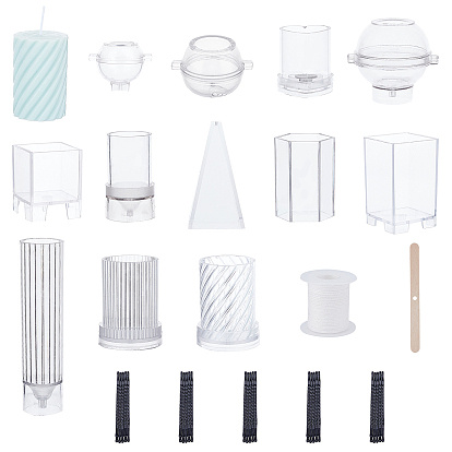 12Pcs 12 Style Plastic Candle Molds, for Candle Making Tools, Mixed Shapes