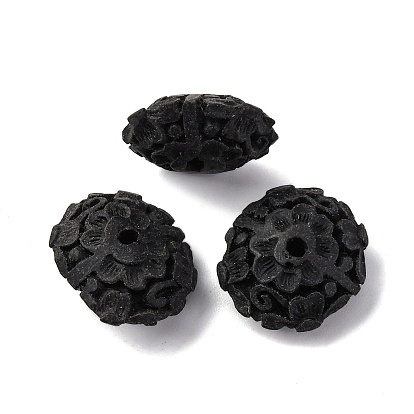 Киноварь бисера, резные лакированные, рондель