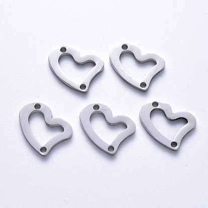 201 Stainless Steel Links Connectors, Laser Cut, Heart