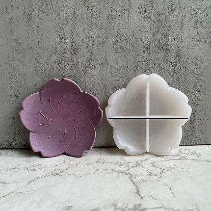 DIY Sakura Dish Tray Silicone Molds, Storage Molds, for UV Resin, Epoxy Resin Craft Making