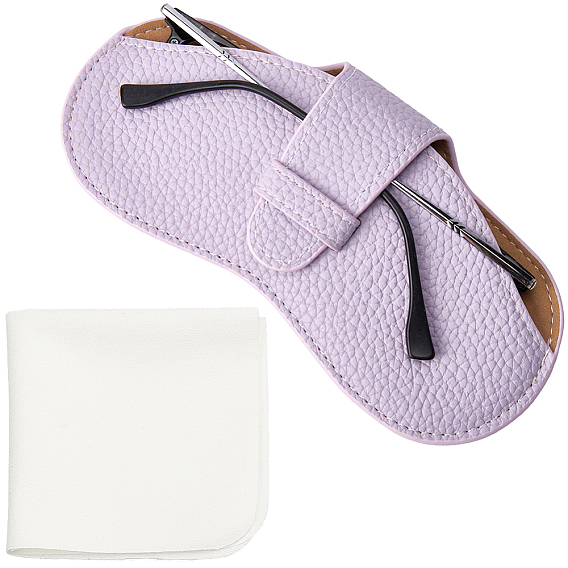 1чехол для очков из искусственной кожи, для очков, солнцезащитные очки протектор, с тканью для чистки очков из замшевого волокна 1pc