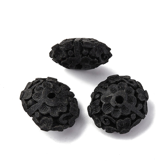 Киноварь бисера, резные лакированные, рондель